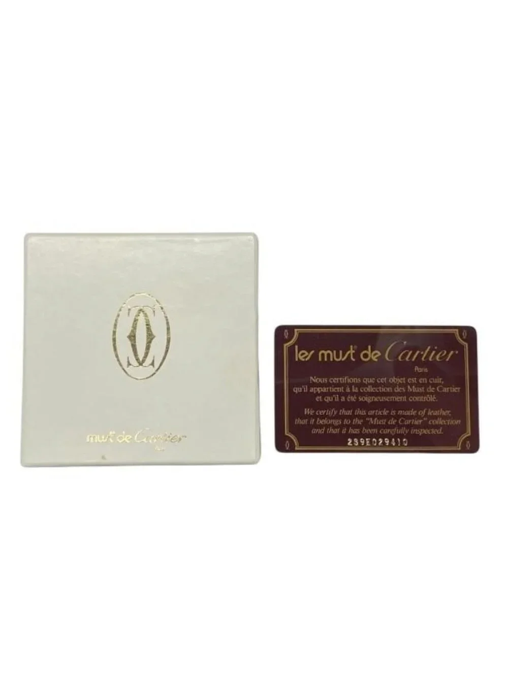 Cartier Must Line Coin Case Compact Wallet Mini Square Logo